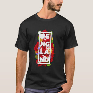 T-shirt Fleurs d'Angleterre Rose Tudor Rouge Word Art Ang
