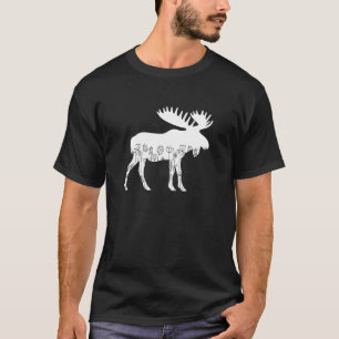 T-shirt Fleurs d'animaux d'orignaux mignons