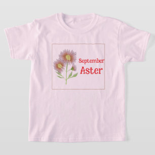 T-shirt Fleurs d'aster d'art pour enfants Fleur d'aster An