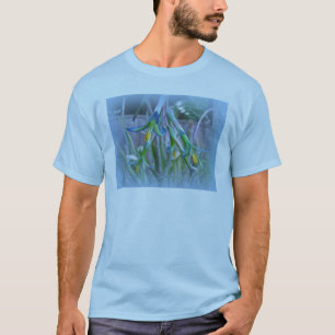 T-shirt Fleurs de bromeliade sur bleu