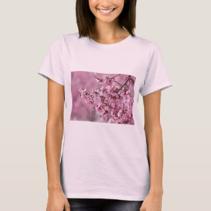 T-shirt Fleurs de Cerisier Sakura Pastel Rose Calquees