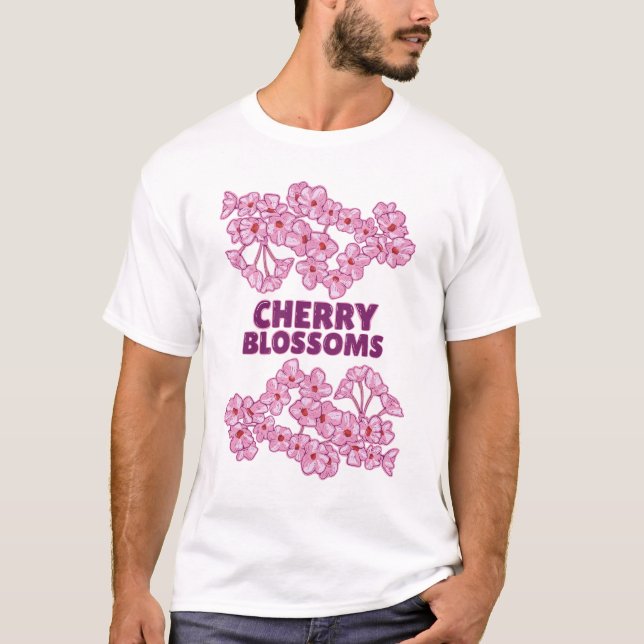 T-shirt Fleurs de cerisiers roses (Devant)