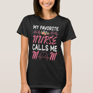 T-shirt Fleurs De Coeur Mon Infirmière Préférée M'Appelle