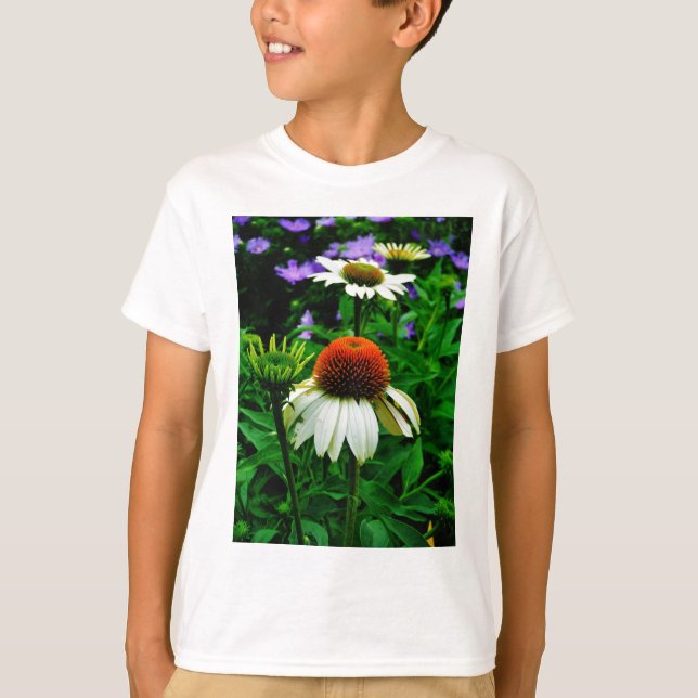 T-shirt Fleurs de cônes blanches et orange (Devant)