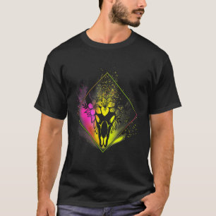 T-shirt Fleurs de crâne de vache Boho diamant rose et jaun