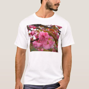 T-shirt Fleurs de fleurs de cerisier rose chaud