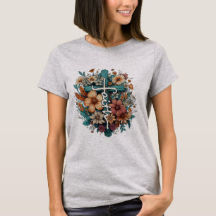 T-shirt Fleurs de foi Religieux Christian Femmes