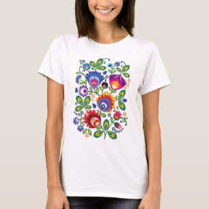 T-shirt Fleurs de folklore, mélange de couleurs 4