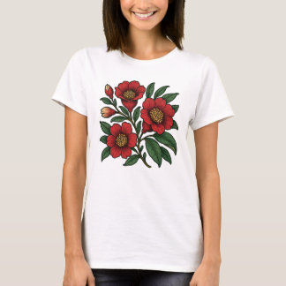 T-shirt Fleurs de grenade design graphique de style vintag