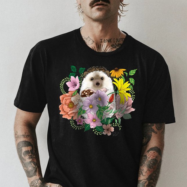 T-shirt Fleurs de hérisson mignonnes (Créateur téléchargé)