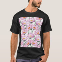 Fleurs De Jardin Roses : Dessiné À La Main Sans Co