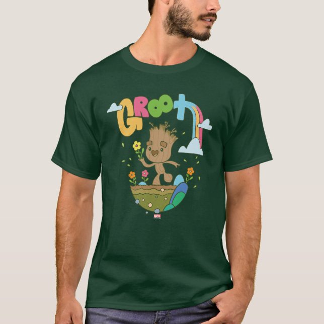 T-shirt Fleurs de la grotte super et arc-en-ciel (Devant)
