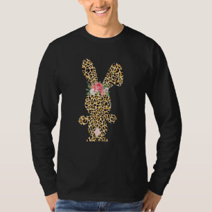 T-shirt Fleurs de lapin Filles Empreintes de léopard Femme