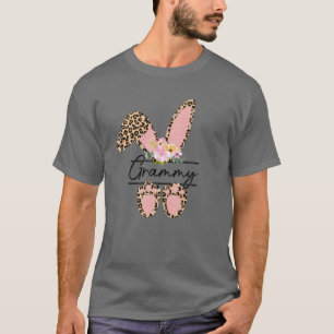T-shirt Fleurs de léopard de lapin Grammy mignonnes assort