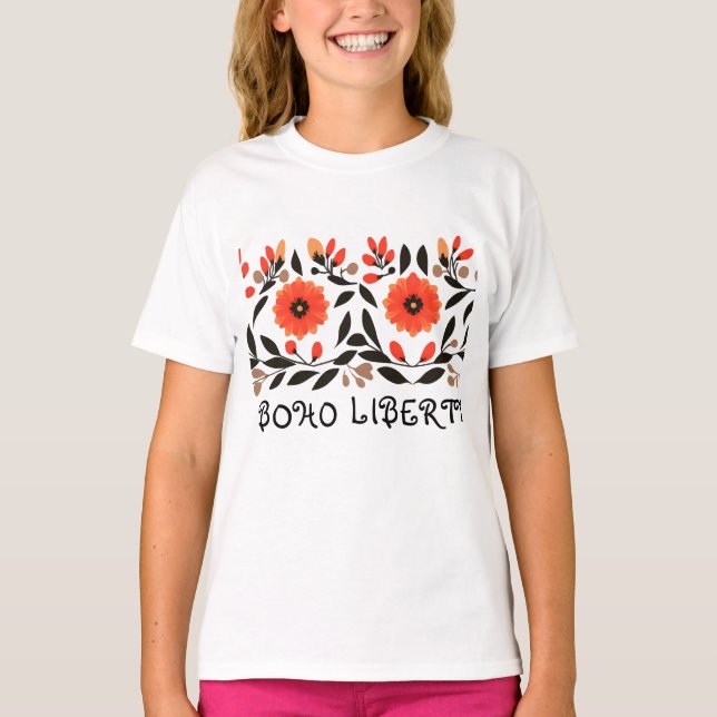 T-shirt Fleurs de liberté Boho (Devant)
