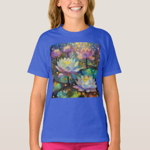 T-shirt Fleurs de lotus délicates s'épanouissant dans la n