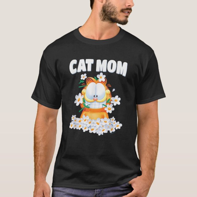 T-shirt Fleurs de maman de chat Garfield (Devant)
