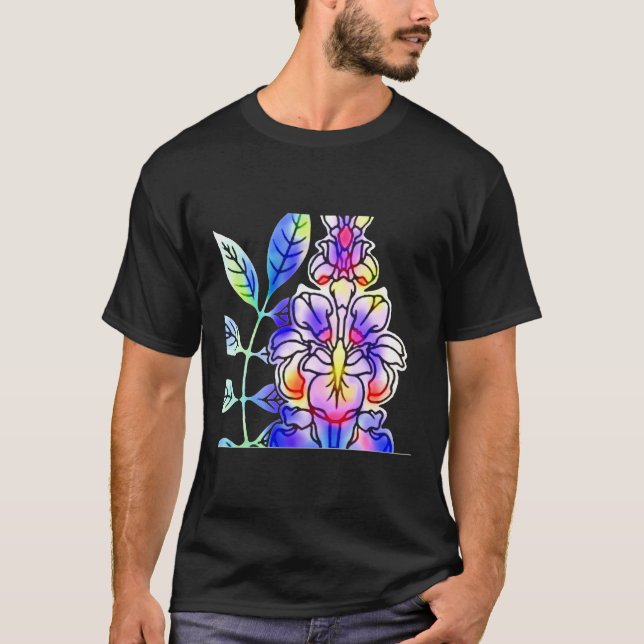 T-shirt Fleurs de néon (Devant)