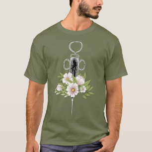 T-shirt Fleurs de phlébotomie par injection de la vie