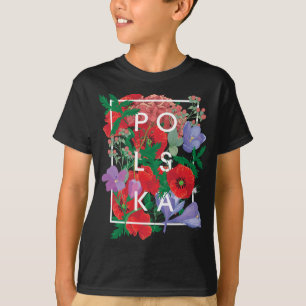 T-shirt Fleurs de Pologne Word Art - Polska polonaise Prid