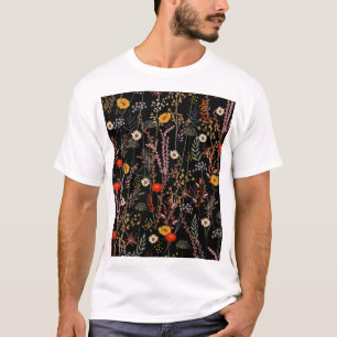 T-shirt Fleurs de prairie en floraison main tiré