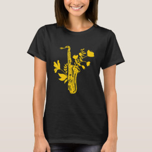 T-shirt Fleurs de saxophone Instrument de musique Musicien