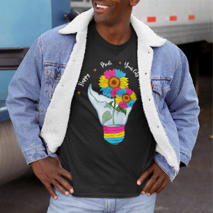 T-shirt Fleurs de soleil transexuelles LGBTQ dans une ampo
