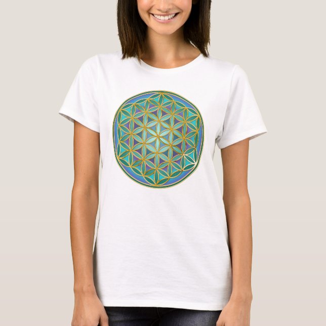 T-shirt FLEURS DE VIE - Géométrie Sacrée Design 1 (Devant)
