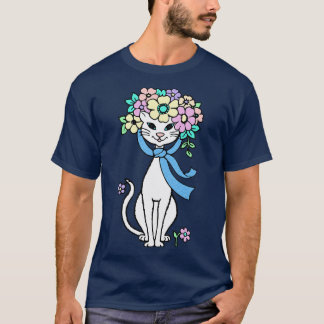 T-shirt Fleurs d'été printemps chat printemps printemps ét