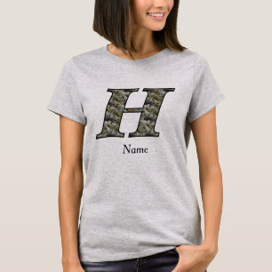 T-shirt Fleurs d'hydrangea personnalisées avec initiale de