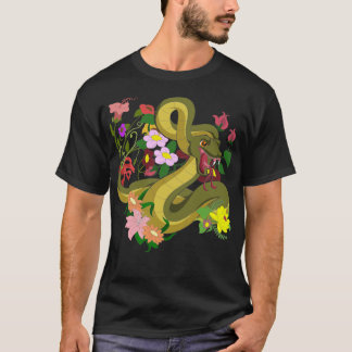 T-shirt Fleurs d'oie de reptile d'animal botanique Serpent