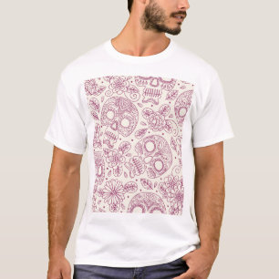 T-shirt Fleurs du crâne : Fête Mexicaine Sans Seamless.