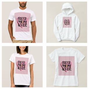 T-shirt Fleurs et cœur rose de la meilleure maman