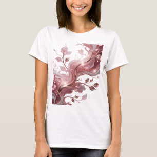 T-shirt Fleurs et feuilles d'argent saisissantes DESIGN MO