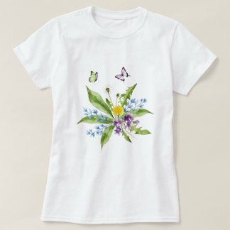 T-shirt Fleurs et papillons