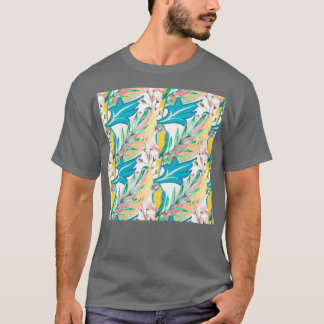 T-shirt Fleurs et perroquets