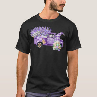 T-shirt Fleurs Fleurs Fleurs Fleurs de Camion Violet Laven