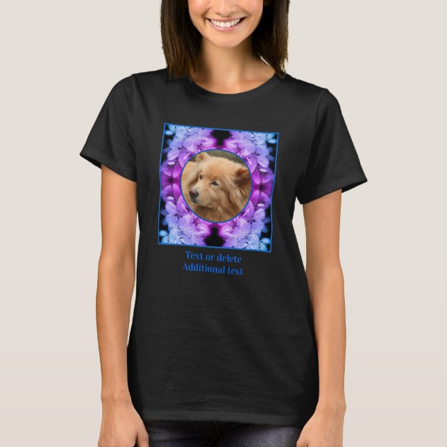 T-shirt Fleurs Fleurs Tintées Créer Votre Propre Photo (Devant)