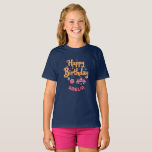 T-shirt Fleurs florales Bonne manipulation d'anniversaire