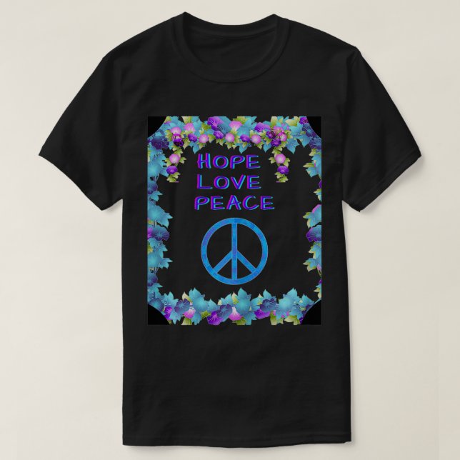 T-shirt Fleurs florales cool Femmes Design de paix (Design devant)