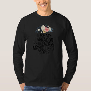 T-shirt Fleurs florales, J'Aime Mon Labrador Retriever & M