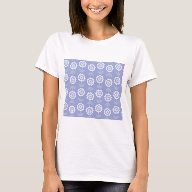 T-shirt Fleurs florales violettes d'art motif Abstrait (Devant)