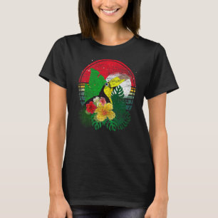 T-shirt Fleurs Forêt de pluie Oiseau d'animal Floral Retro