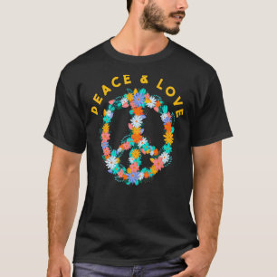 T-shirt Fleurs Hippie Costume Paix Signale Paix Et Amour