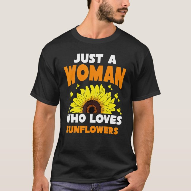T-shirt Fleurs Hippies Juste Une Femme Qui Aime Sunflo (Devant)
