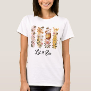 T-shirt fleurs, miel et abeilles