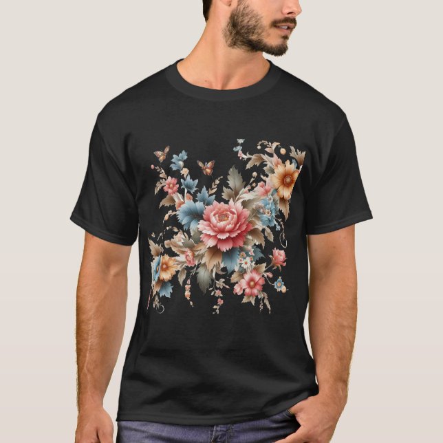 T-shirt Fleurs || motif de fleurs || Fleur sauvage || fleu (Devant)