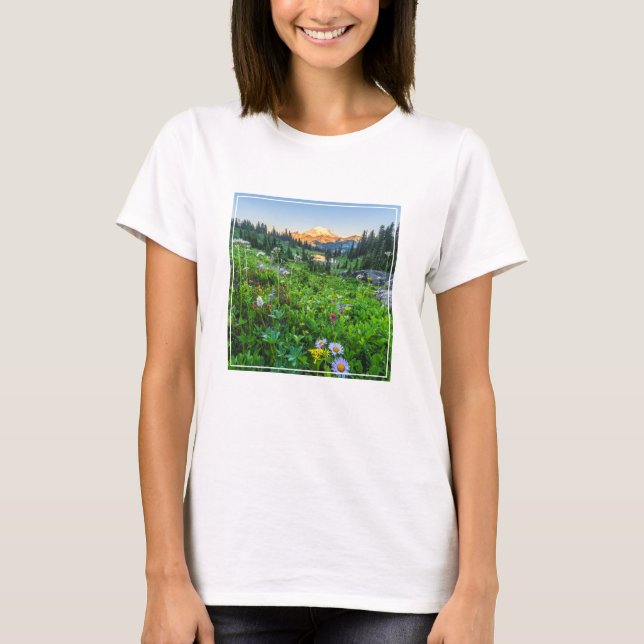 T-shirt Fleurs | Parc national du Mont Rainier (Devant)