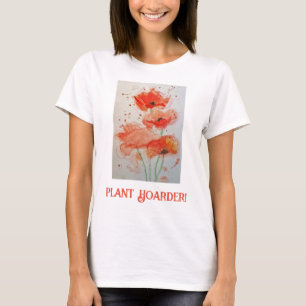 T-shirt Fleurs plantes de Hoarder Aquarelle Poppies Pavot