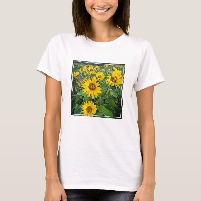 T-shirt Fleurs | Rivière Balsomroot Columbia, Oregon (Devant)